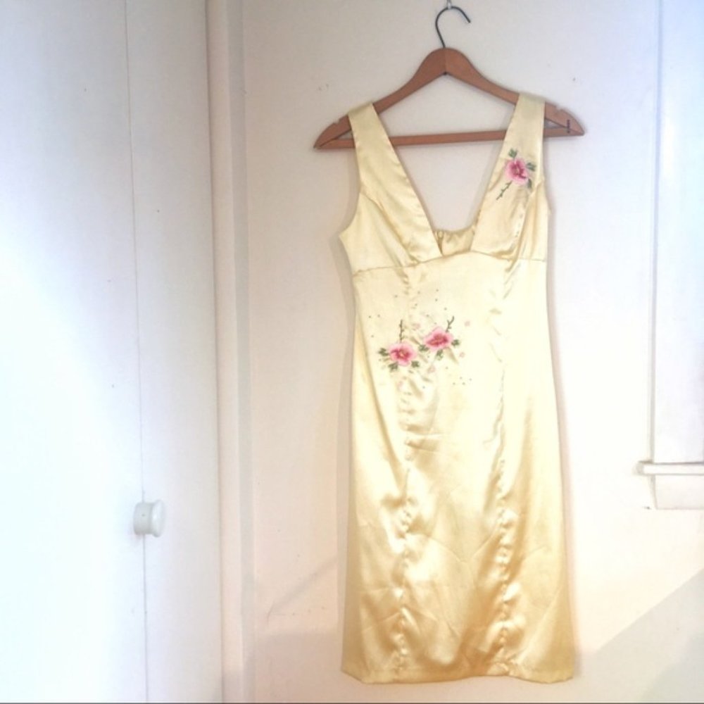 Elegant Yellow Embroidered Dress